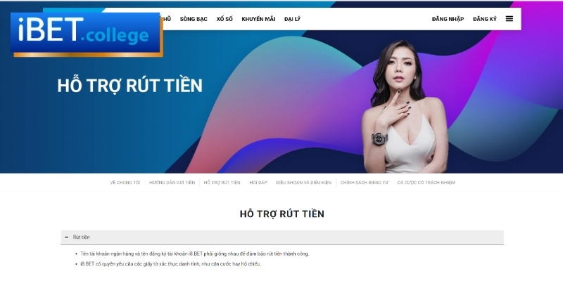 Lưu ý quan trọng về rút tiền