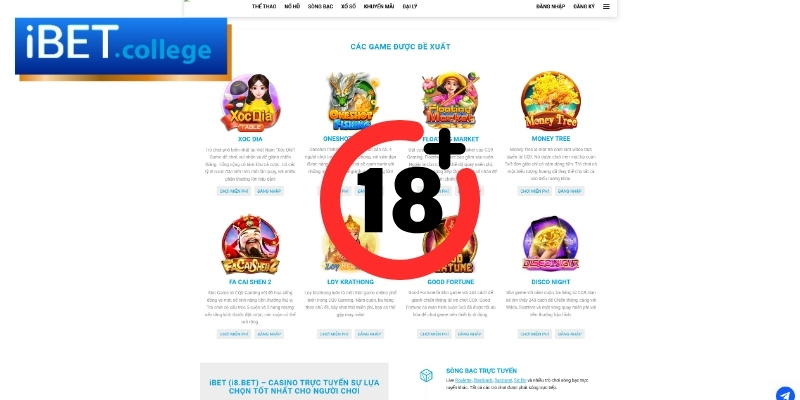 Người chơi phải đủ 18 tuổi
